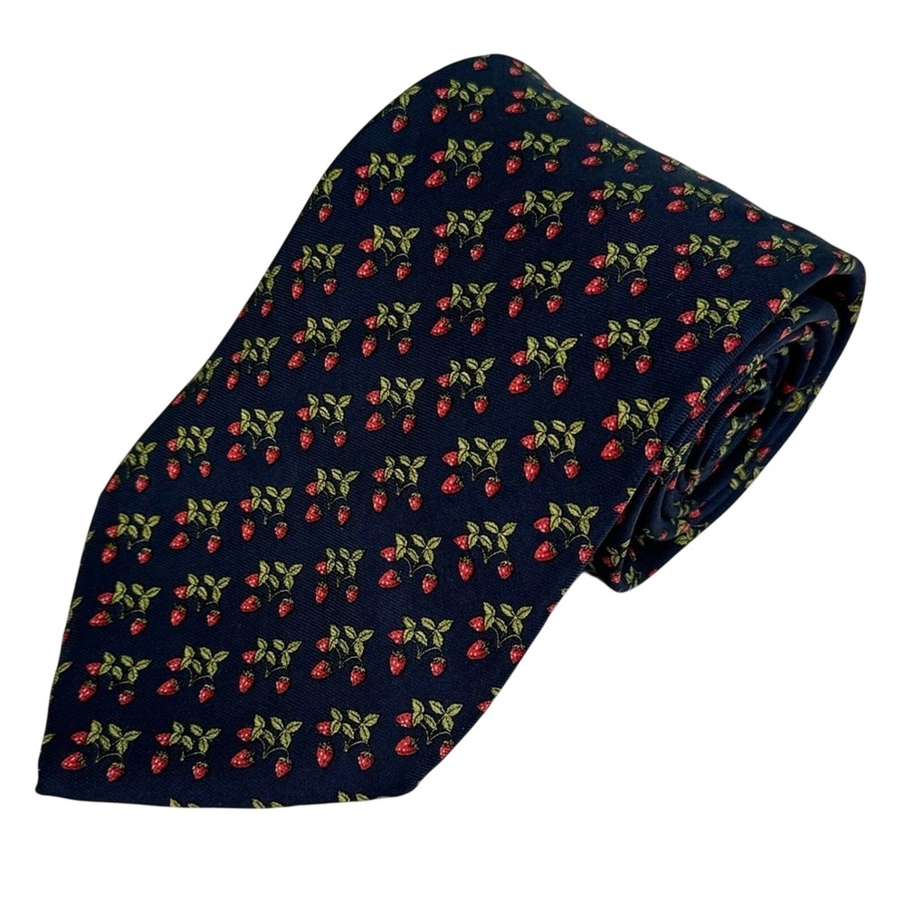 Brooks Brothers Pure Silk Tie Adjustable Floral Print Blue Mens One Size